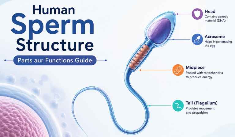 Sperm diagram: Human Sperm Structure, Parts aur Functions Guide