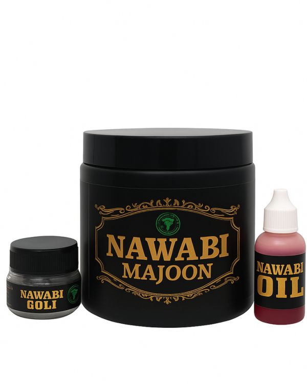 Nawabi Tarbo Kit – Herbal Men’s Vitality & Wellness Combo | Energy, Strength & Confidence Support | Majoon, Goli & Oil
